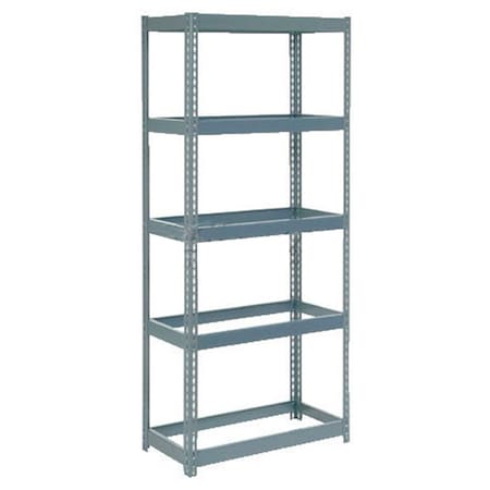 Global Industrial 5 Shelf, Extra Heavy Duty Boltless Shelving, Starter, 36inW x 18inD x 72inH, No Deck 255645